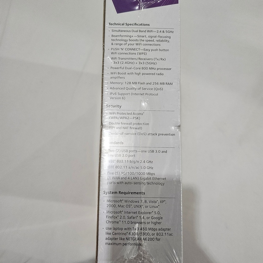 Netgear R6300 Smart WiFi Router AC1750 Dual Band Gigabit Model R6300-100NAS NEW - Picture 2 of 5